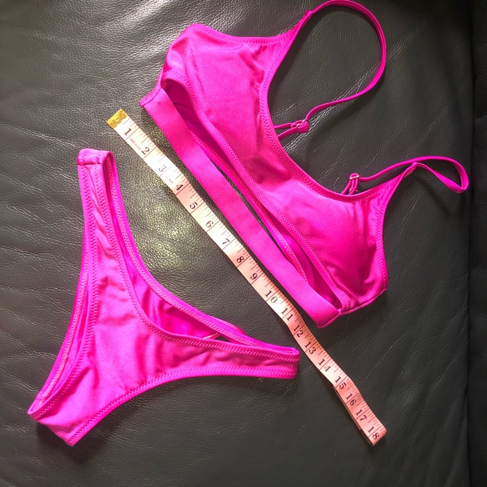 Hot pink peekaboo bikini - worn once!